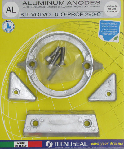 Aluminium Anode Kit for Volvo Duoprop 290 Drive Complete