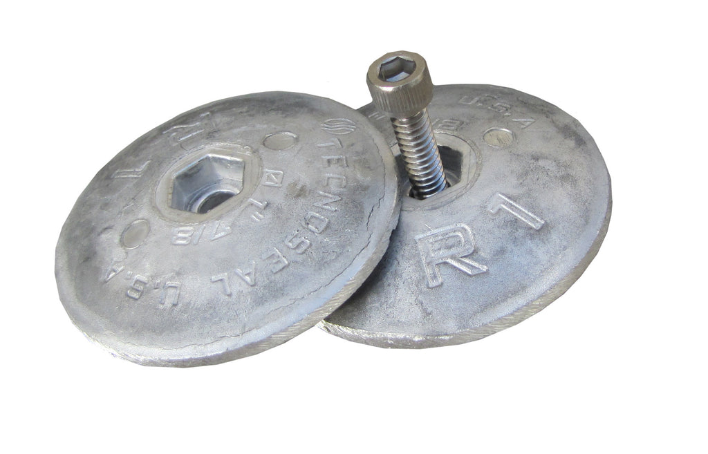 Twin Disc Rudder, Trim Tab Anode, 47mm dia in Aluminium | Solent Anodes