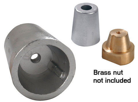 Magnesium Beneteau type anodes for conical propeller nut. Shaft sizes 22mm to 45mm